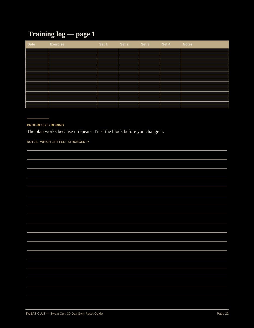 Real 30-Day Gym Reset Guide preview page 4