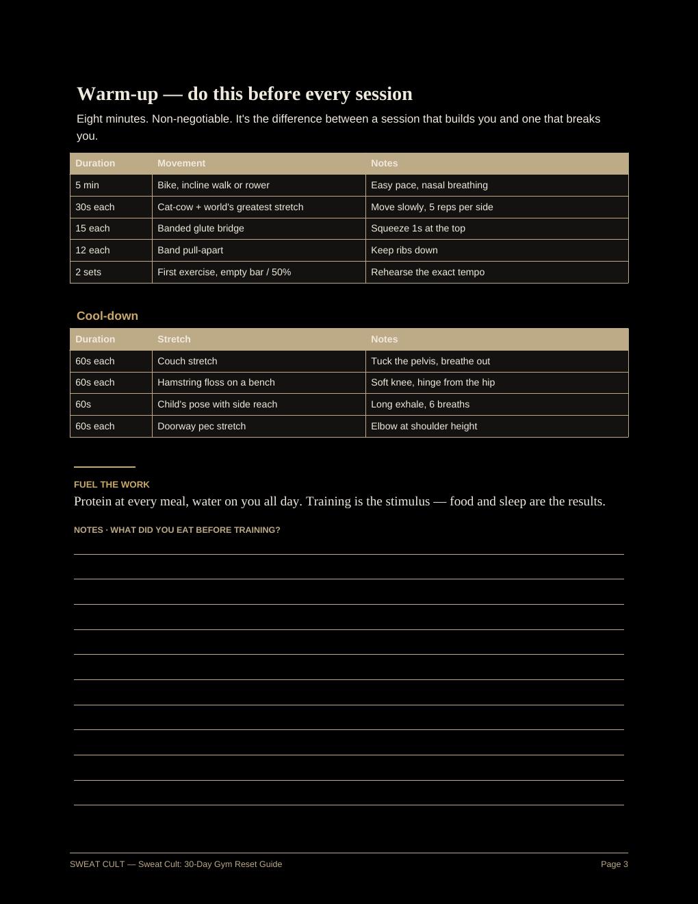 Real 30-Day Gym Reset Guide preview page 1