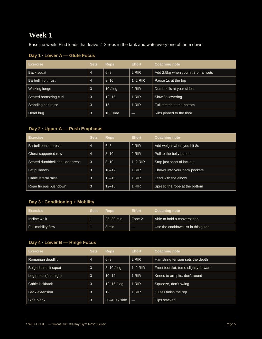 Real 30-Day Gym Reset Guide preview page 2